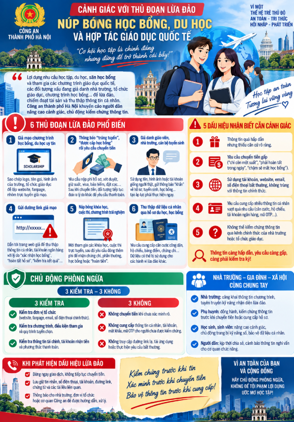 Minh họa các bước xác minh chương trình học bổng trước khi chuyển tiền