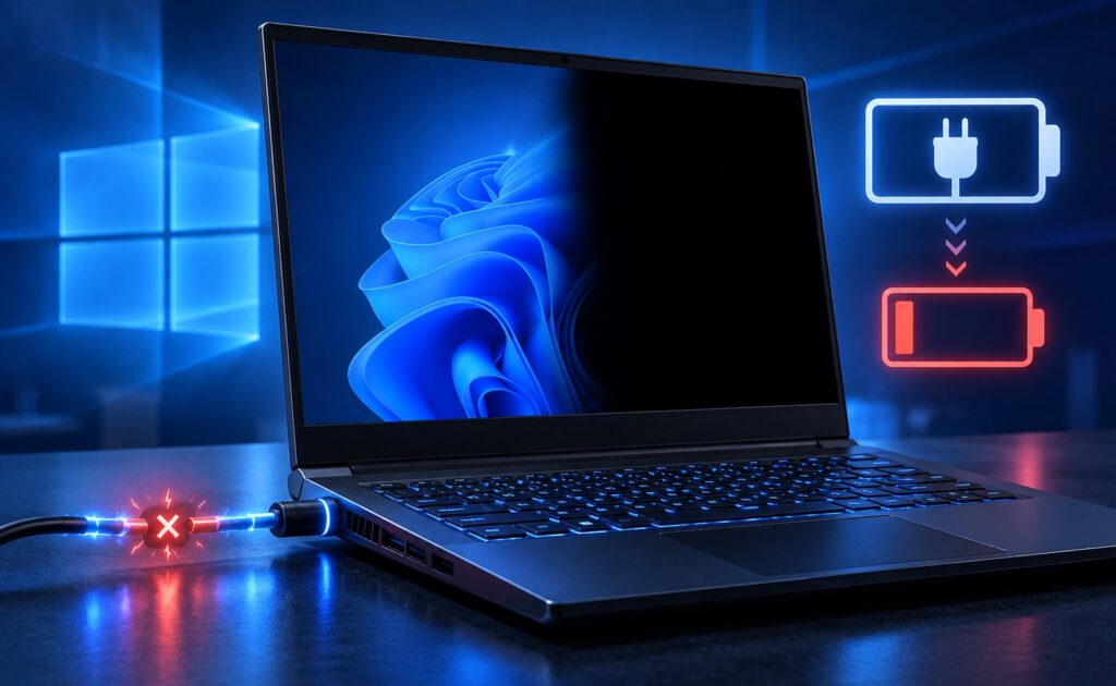 Màn hình laptop chuyển tối trong lúc máy vẫn cắm nguồn điện