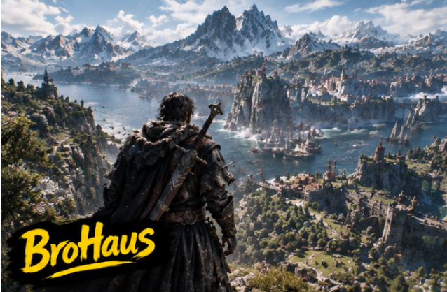 Nhân vật khám phá địa hình và tương tác với thế giới trong game
