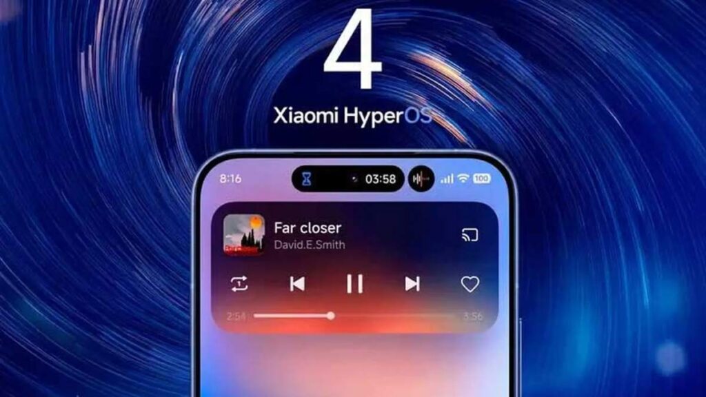 Giao diện HyperOS trên một thiết bị di động