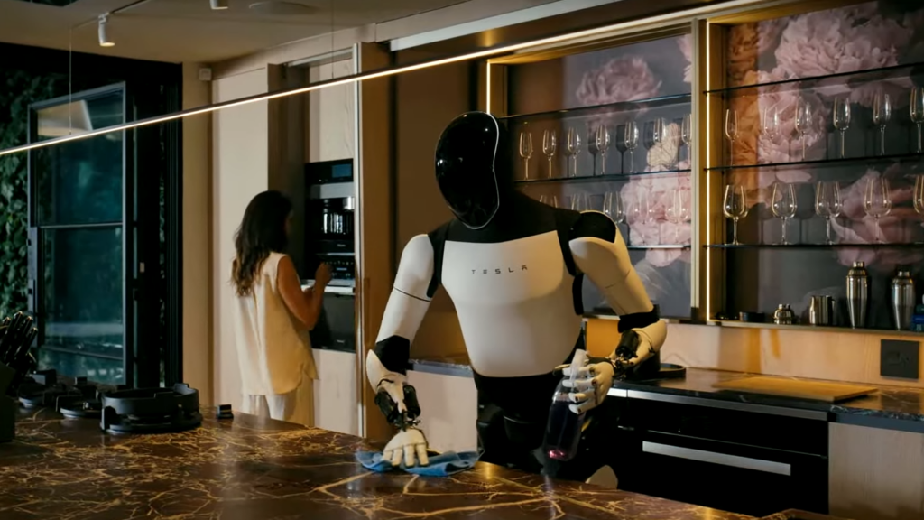 Hình minh họa robot hình người trong bối cảnh tự động hóa quy mô lớn