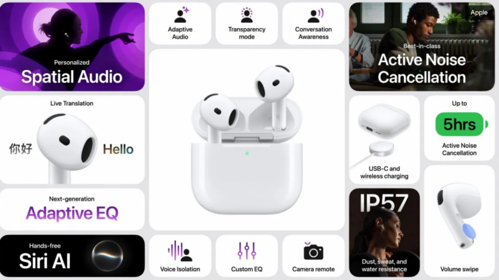 AirPods 5 được đặt trong hộp sạc không dây