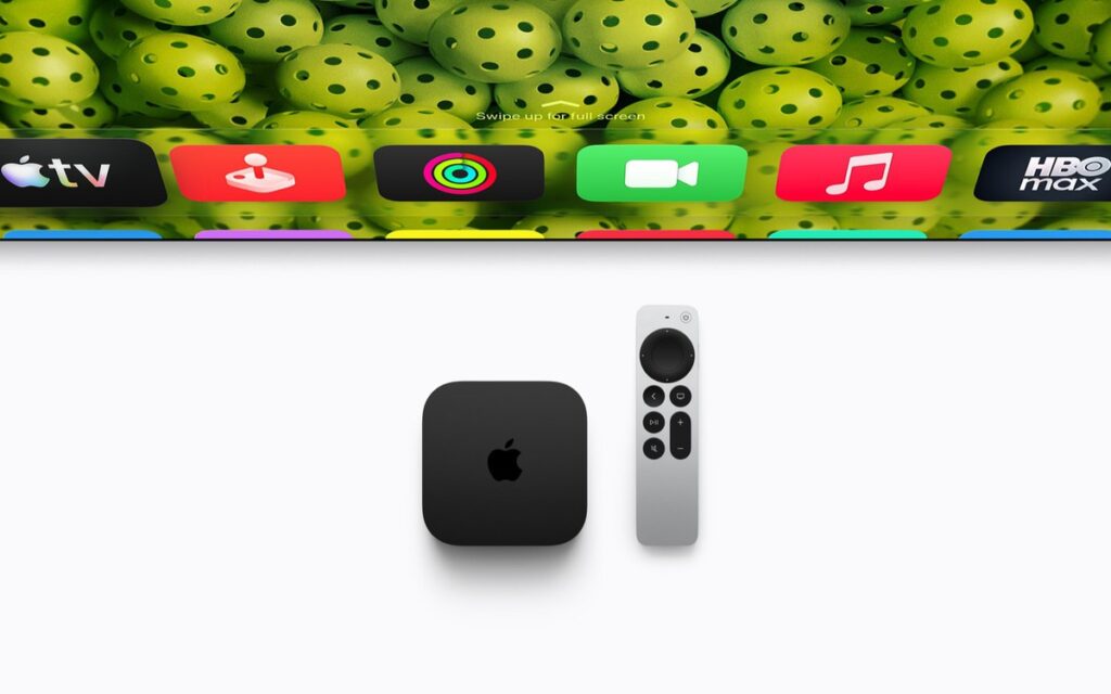 Apple TV 4K thế hệ mới được đặt trong không gian phòng khách