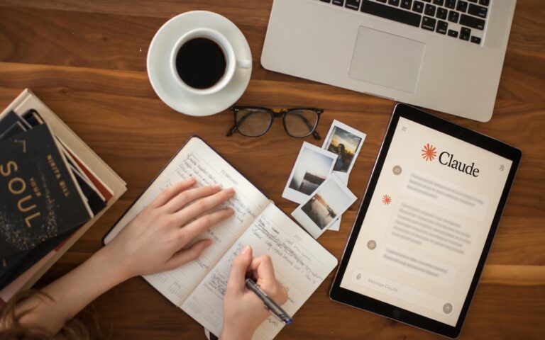 Người phụ nữ sử dụng chatbot AI trên máy tính tại nhà