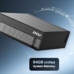 Máy tính AI MSI EdgeXpert đặt trên bàn trong không gian làm việc