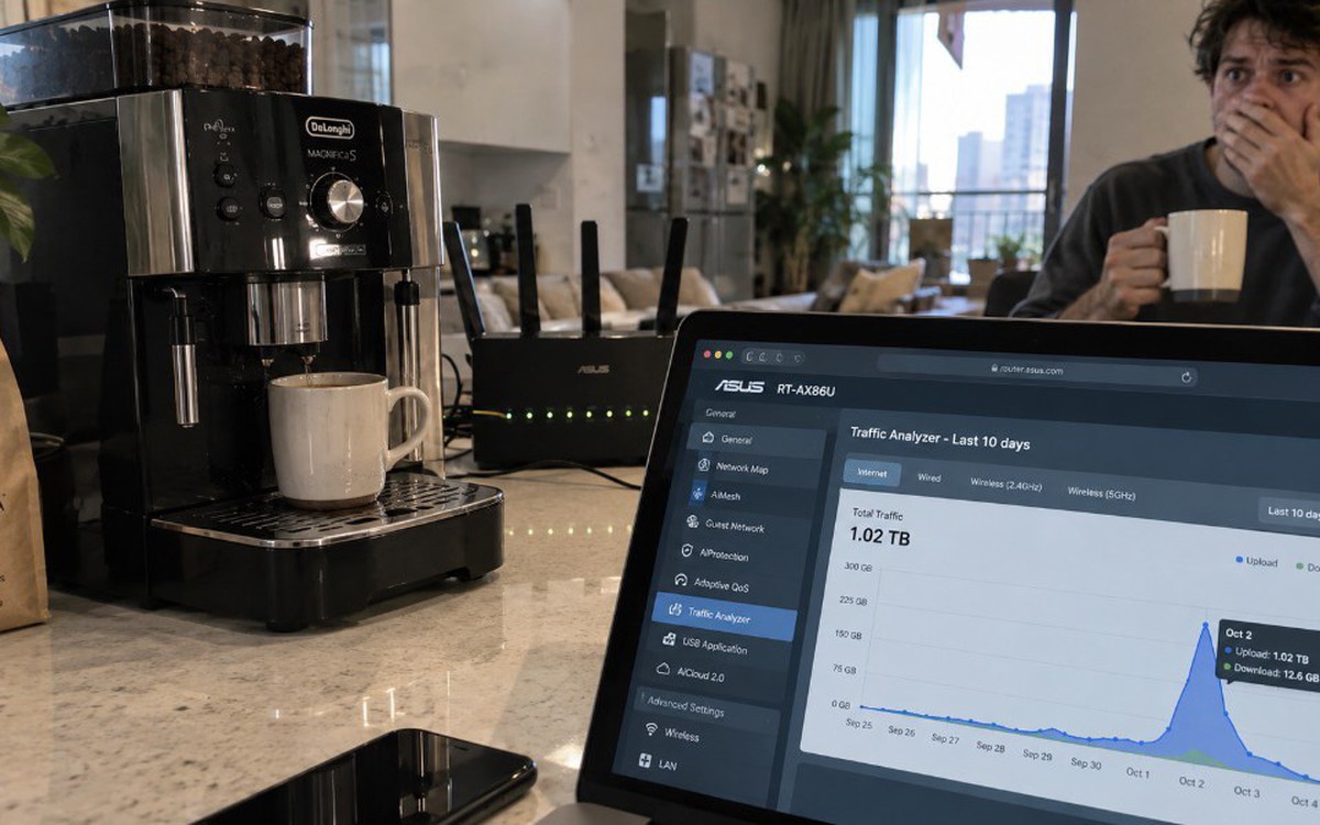 Máy pha cà phê Keurig đặt trong không gian bếp gia đình