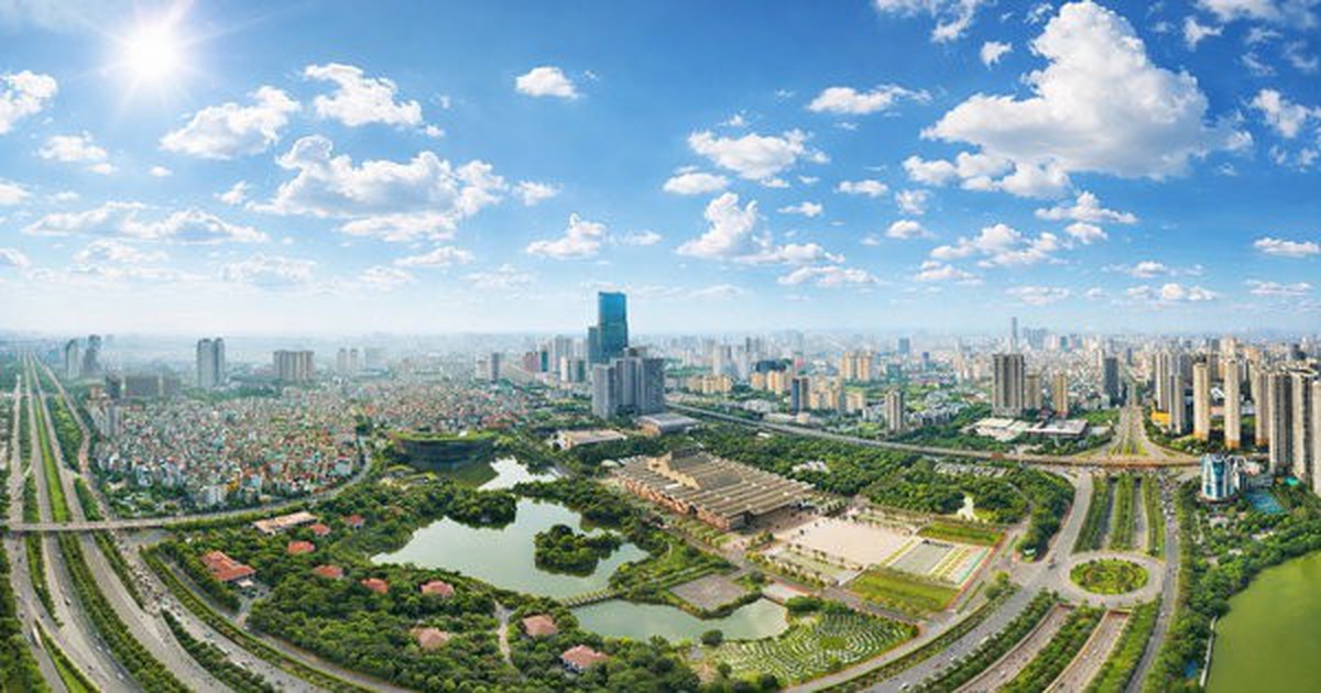Toàn cảnh một khu vực đô thị Hà Nội với các tuyến đường và công trình mới