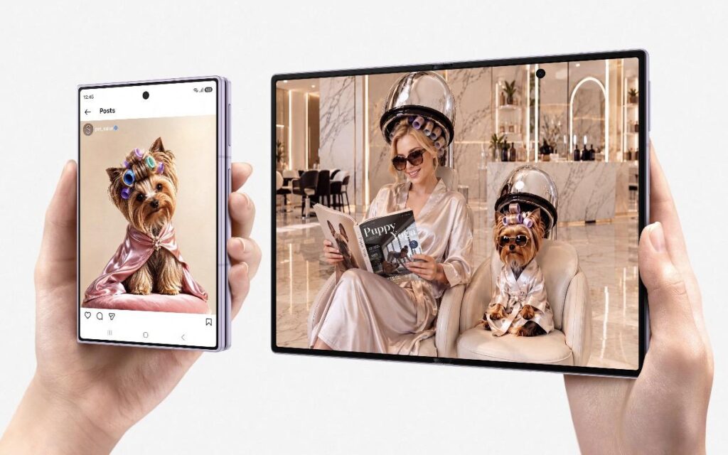 Màn hình chính tỷ lệ 4:3 của Galaxy Z Fold8 khi mở rộng
