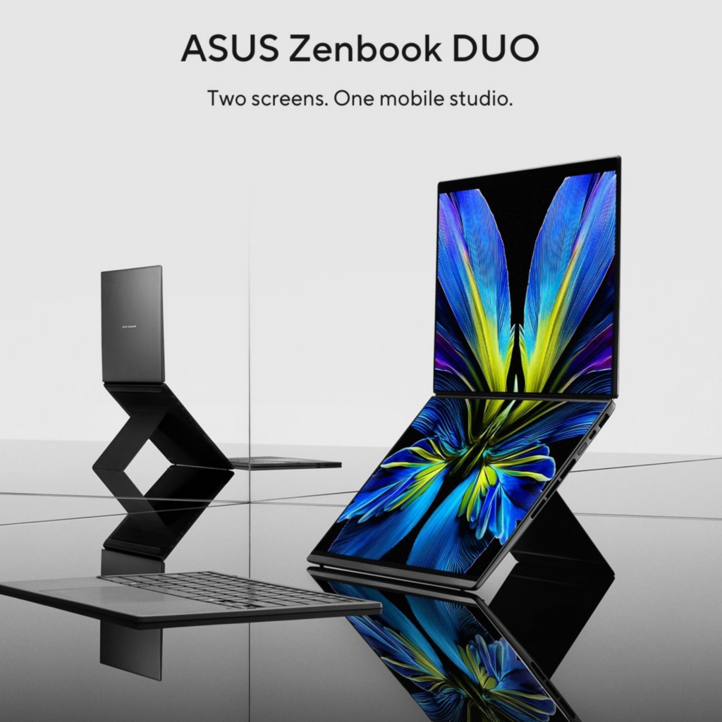 ASUS Zenbook DUO 2026 được sử dụng trong không gian làm việc linh hoạt