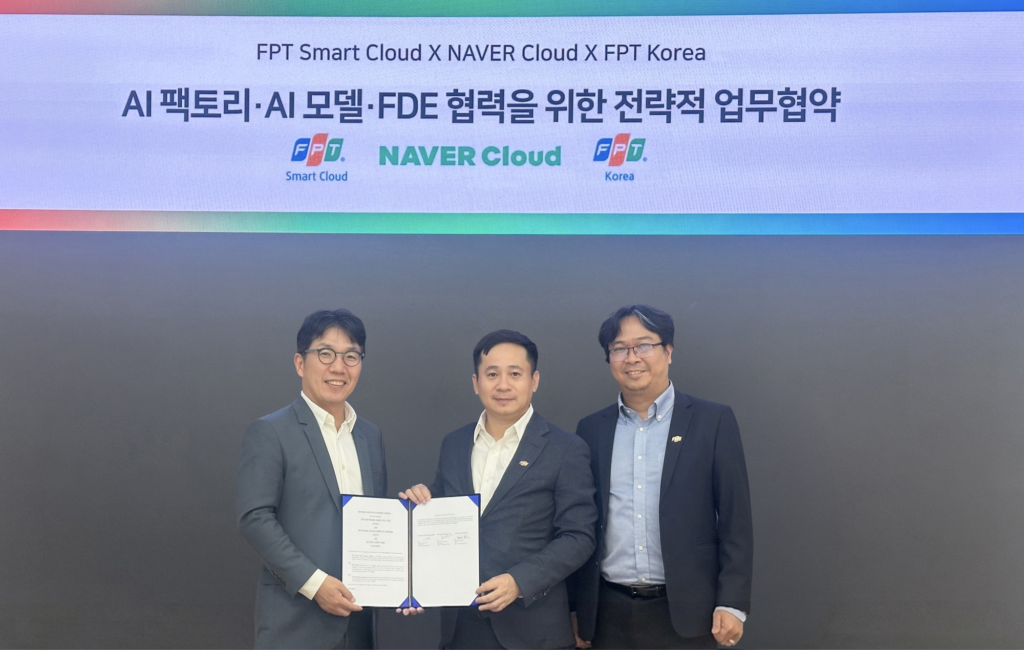 Không gian sự kiện giới thiệu hợp tác giữa FPT và NAVER Cloud