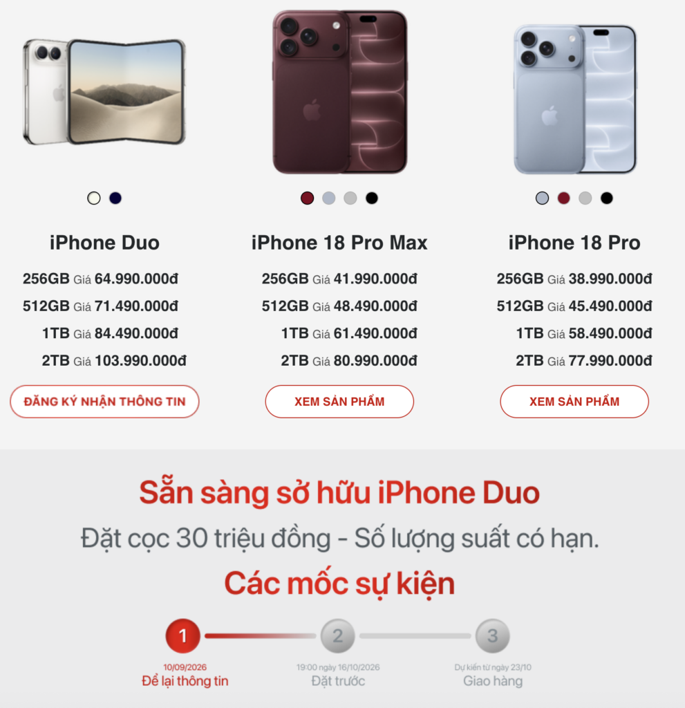 Cận cảnh màn hình gập của iPhone Duo khi mở ra