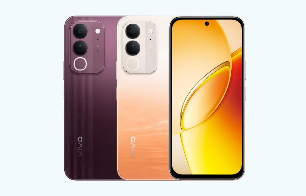 Hai phiên bản vivo Y32 màu đỏ và cam đặt cạnh nhau