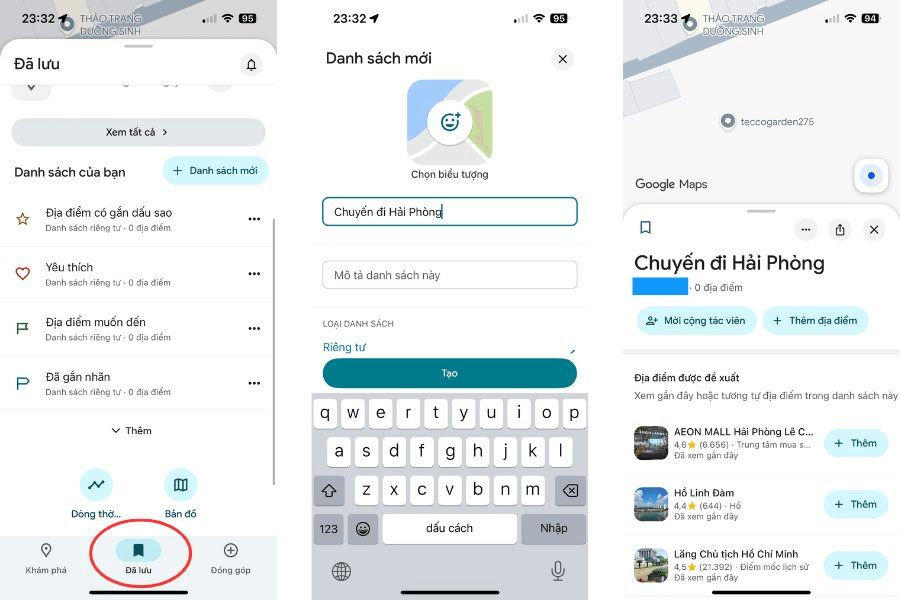 Trang cài đặt tùy chọn chỉ dẫn của Google Maps